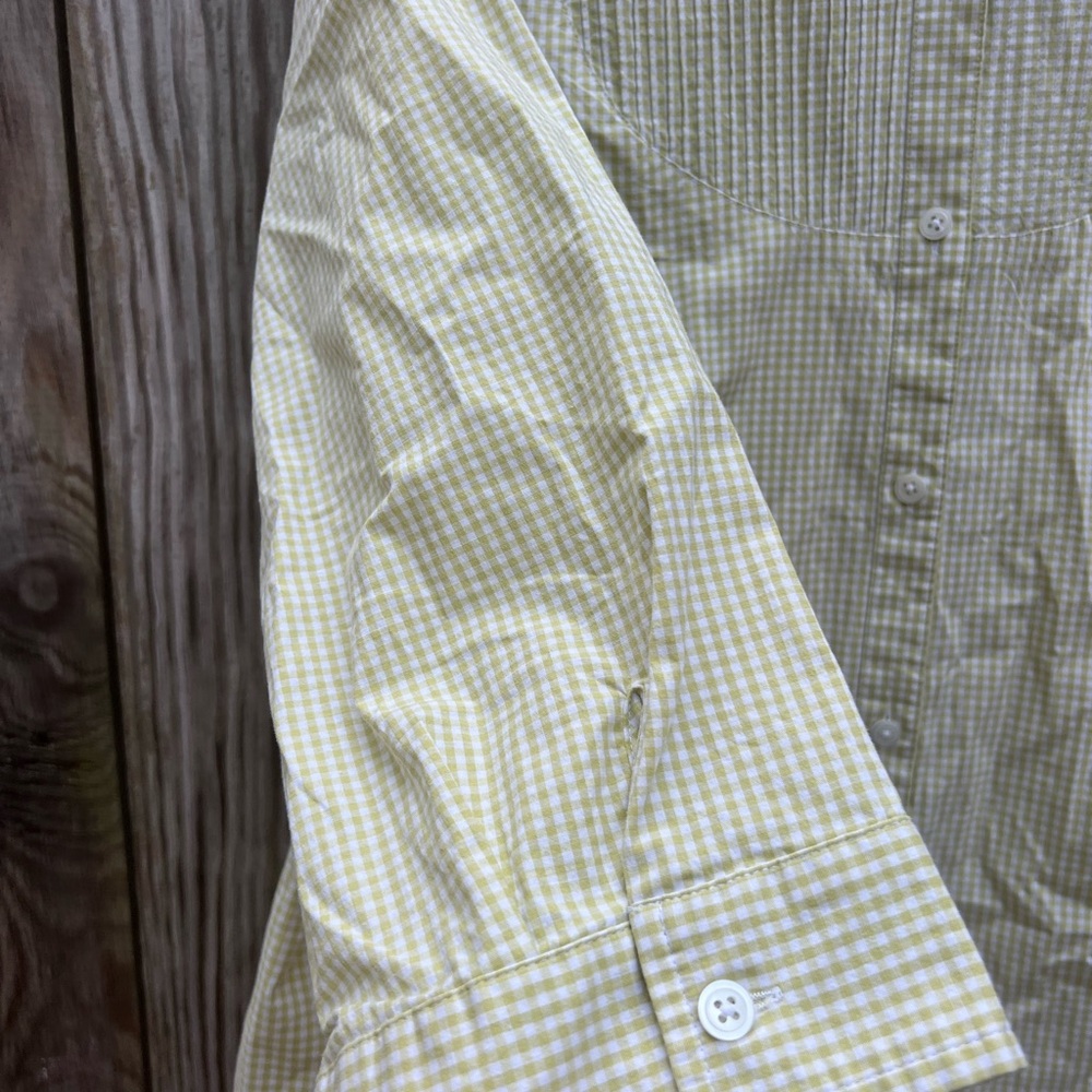 TALBOTS Tan Gingham Popover Top Shirt Women’s XL NWT NEW - Picture 2 of 10